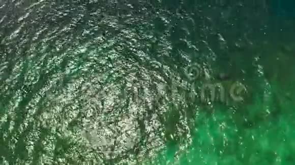 海岸附近干净海水的俯视图视频的预览图