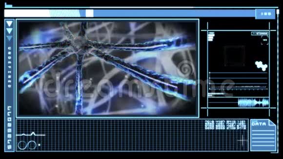 显示神经元通过神经系统搏动的数字界面视频的预览图