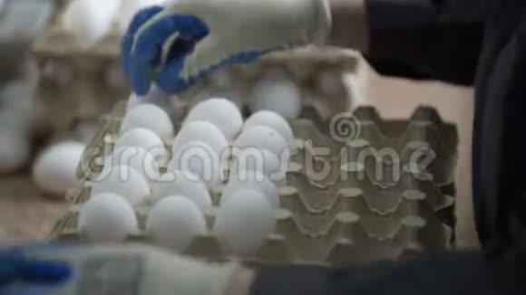 女手在工厂里分拣鸡蛋视频的预览图
