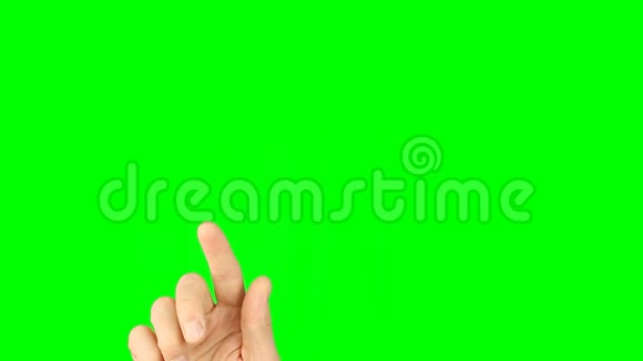 手势用1个手指前视绿色背景对角线画和圆视频的预览图