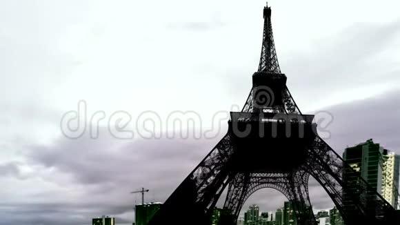 巴黎黑暗之旅埃菲尔铁天空之夜视频的预览图