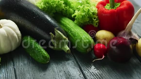 充足的新鲜成熟蔬菜视频的预览图