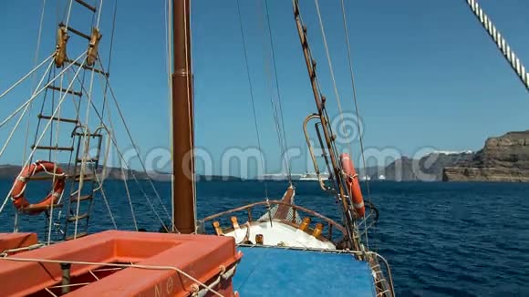 帆船帆船桅杆视频高清视频的预览图