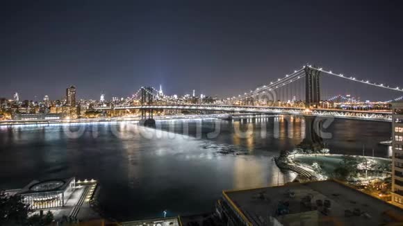 纽约曼哈顿大桥移动时间推移日视频的预览图