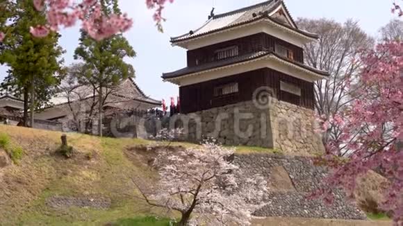 日本Ueda城堡在春天视频的预览图