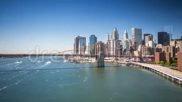 纽约曼哈顿观景桥阳光灿烂视频的预览图
