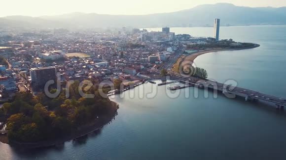 湖滨琵琶湖泽泽和奥图航空摄影视频的预览图