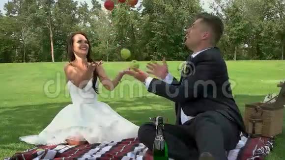 一对新婚夫妇的野餐视频的预览图