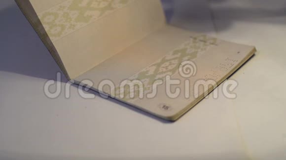 护照上的印章女性在旅行证件上的印章海关管制抵达签证视频的预览图