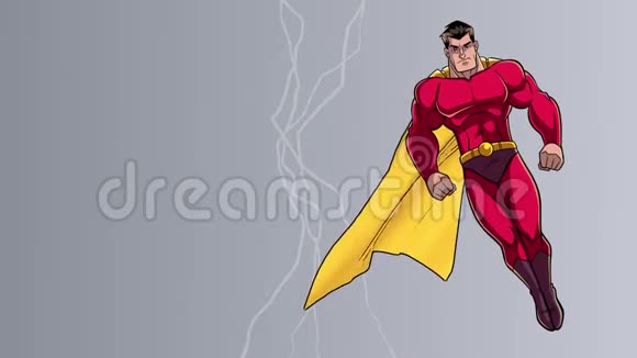 超级英雄在雷雨时飞行视频的预览图