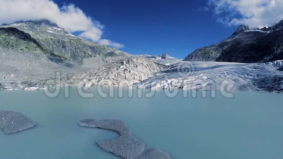 冰冰冰川湖泊景观融化冰全球变暖气候变化视频的预览图