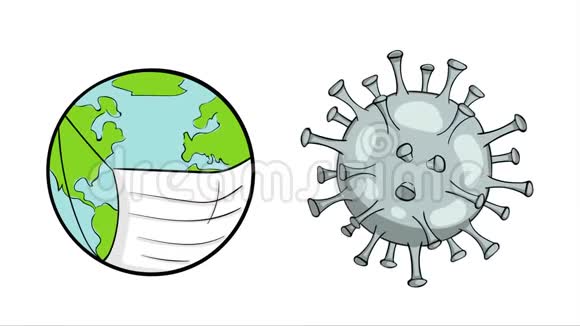 地球和病毒微生物白色视频的预览图