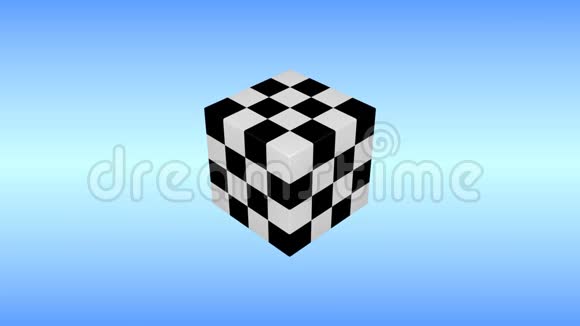黑白3d立方体旋转视频的预览图
