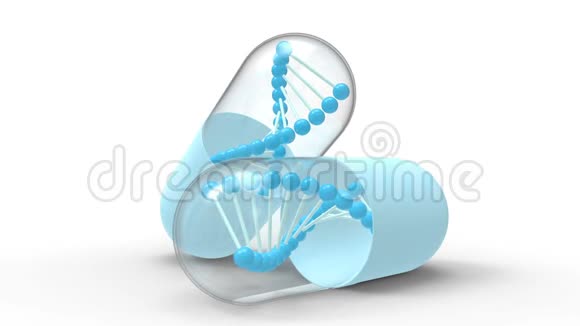 里面的DNA链在白色的轴上旋转视频的预览图