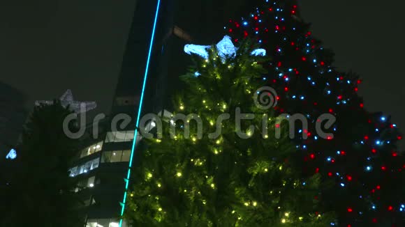 市区圣诞树多莉拍摄4KUHD视频的预览图