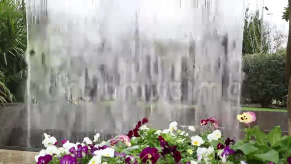 不错的瀑布设计在达拉斯植物园视频的预览图