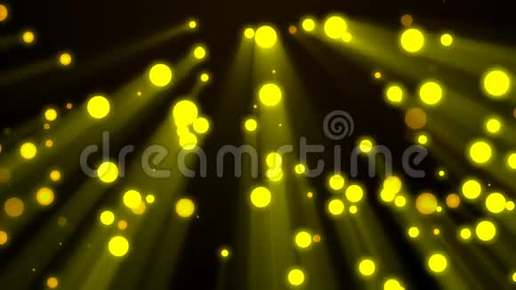 可循环背景在光束中飞行的金色粒子视频的预览图