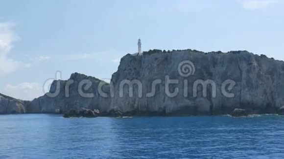 希腊爱奥尼亚群岛的灯塔视频的预览图