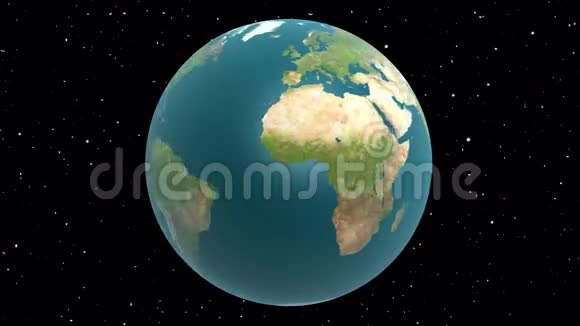 拟人化地球无缝环路卡通风格的3D动画视频的预览图