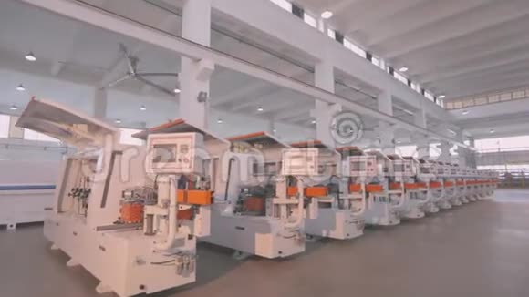 仓库木工机械新木工机械成排库存视频的预览图