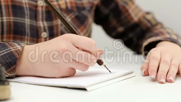女坐书法练习书写艺术视频的预览图