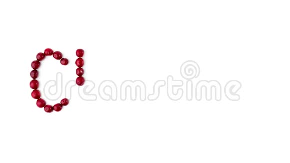 白色背景的樱桃浆果果字体字母4K停止运动视频的预览图