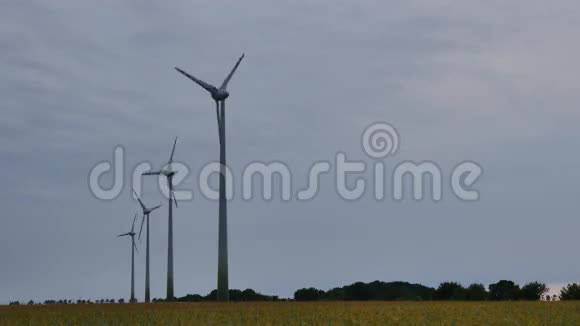 风力涡轮机在一个领域视频的预览图