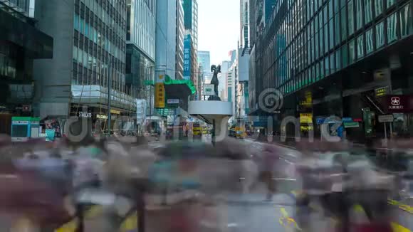 香港巴士站人行横道时间推移视频的预览图