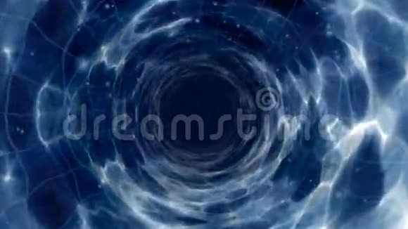 在蓝色力场中虫洞飞行视频的预览图