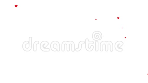 心脏的背景情人节贺卡动画3月8日女子日飞心动画白色视频的预览图