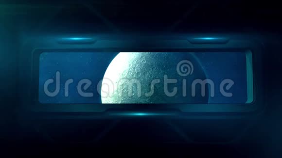 从宇宙飞船的舷窗看月亮视频的预览图