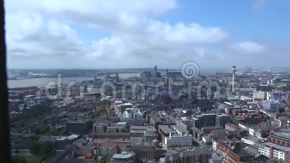利物浦市中心鸟瞰图4K的时间间隔视频的预览图