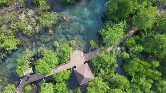 鸟瞰红树林泰国克拉比的帕普鲁塔庞克龙宋南公园视频的预览图