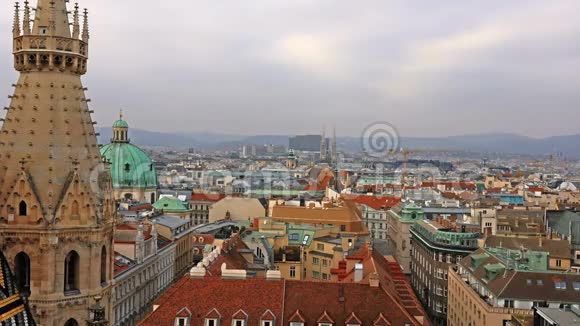 奥地利维也纳天际线维也纳的空中景色时间流逝奥地利维也纳是维也纳最大的城市视频的预览图