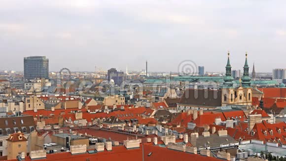 奥地利维也纳天际线维也纳的空中景色时间流逝奥地利维也纳是维也纳最大的城市视频的预览图