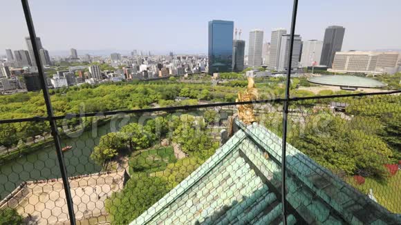 大阪城堡和天际线视频的预览图