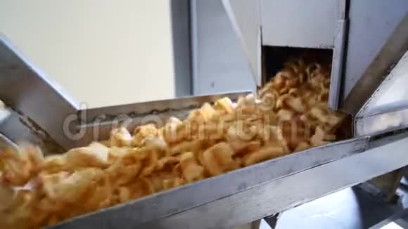 食品厂生产输送机的小吃视频的预览图