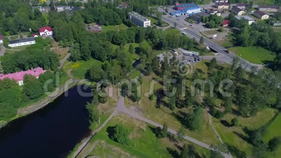 从高处俯瞰古堡Korela列宁格勒地区视频的预览图