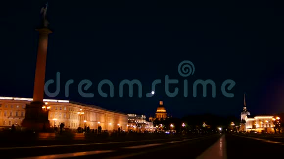 德沃索瓦亚广场圣彼得堡俄罗斯晚上视频的预览图