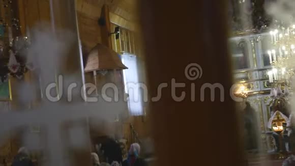 室内装饰教会理事会的Fresco大教堂的内部选择性聚焦视频的预览图