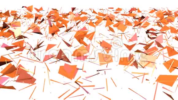 抽象简单的粉红色橙色低聚三维分裂表面作为时尚背景软几何低聚运动背景视频的预览图