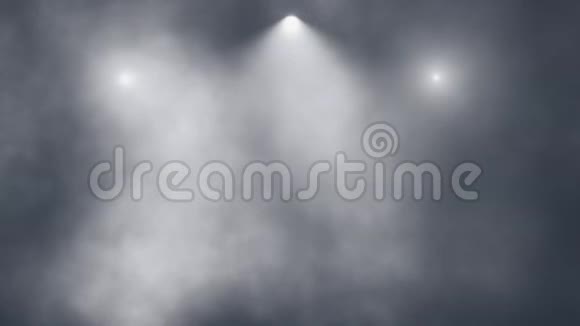 白色舞台灯光和烟雾介绍标志背景视频的预览图