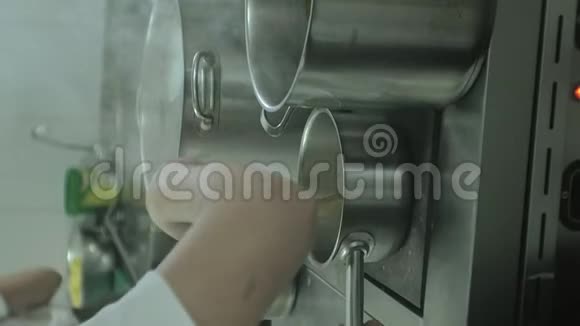 垂直视频餐厅厨房盘子里的平底锅烹饪理念视频的预览图