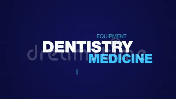 牙科医学成人助理护理龋齿椅检查清洁诊所美容动画词云背景在uhd视频的预览图