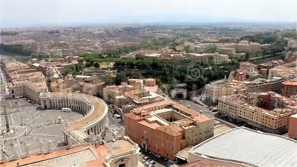 梵蒂冈城意大利罗马全景城市景观视频的预览图