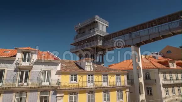 4k里斯本葡萄牙圣塔贾斯塔高地运动时间超垂夏季视频的预览图