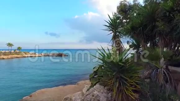 艾亚纳帕亚当斯海滩的蔚蓝海视频的预览图
