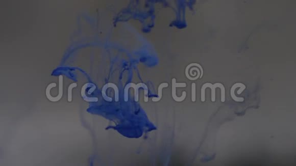 蓝色油漆与水混合视频的预览图