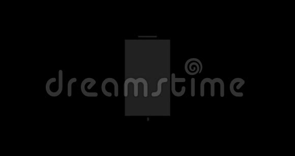 4k智能手机弹出动画视频与圆圈突发和白色手机在黑色BG视频的预览图