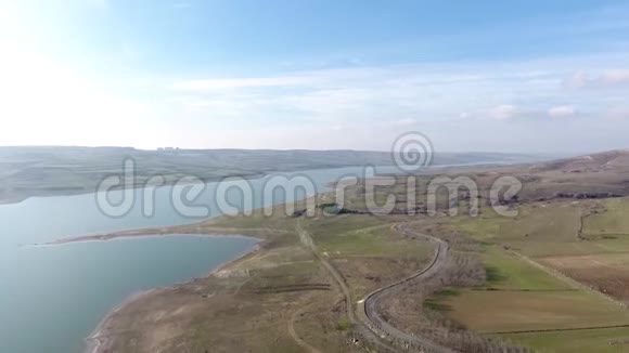 斯坦堡项目路线上的sazlidere大坝的鸟瞰图视频的预览图